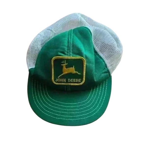 JOHN DEERE l Vintage green and white snap back trucker hat - Picture 1 of 5